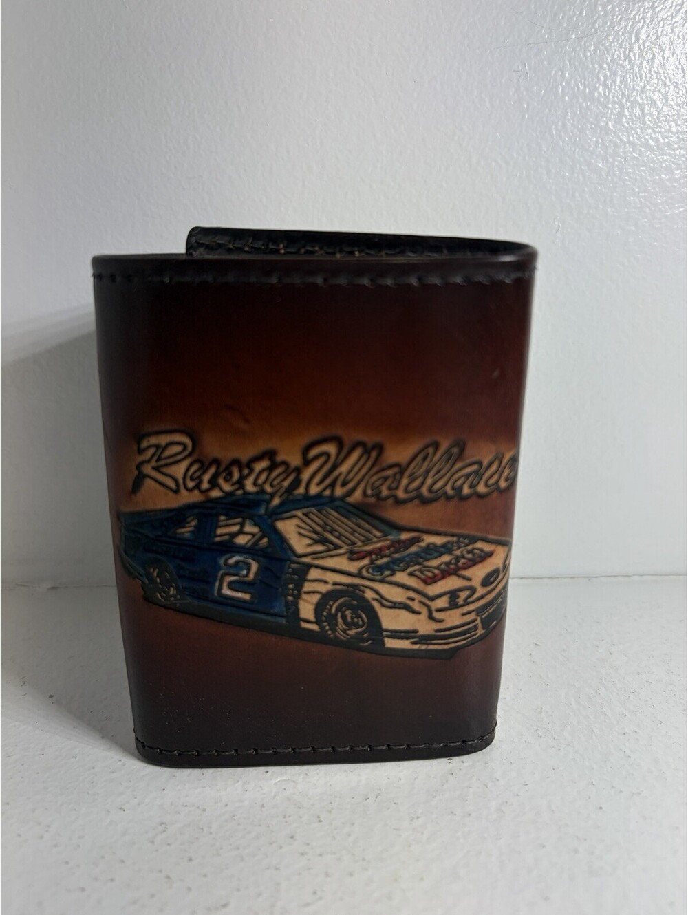 Vintage NASCAR Rusty Wallace #2  Leather Tri-fold Wallet - NEW